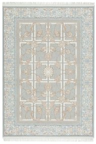 250x350 cm Covor Persan Isfahan, 70% Polipropilenă și 30% Polyester, Design Clasic, Gri, Densitate 3000 gr/m2