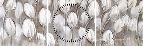 Tablou - Lalele structurate (cu ceas) (90x30 cm)