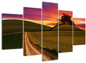 Tablou cu câmp și cerul colorat (150x105 cm)