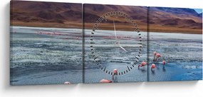 Tablou - Flamingo (cu ceas) (90x30 cm)