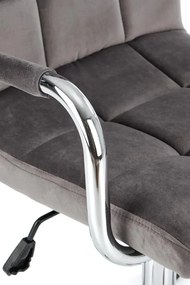 Scaun ergonomic de birou din catifea gri, TORNE 4 VELVET
