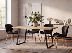 Scaun de masa MANGO VELVET, neagra
