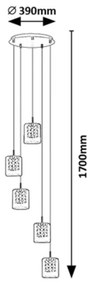 Lustra cu 5 pendule design elegant Duchess crom
