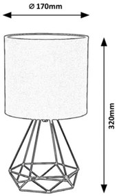 Lampă de masă E14/40W/230V neagră Rabalux