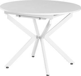 Masă extensibilă de dining, albă, 100x100-140x75 cm, ABERO TIP 1