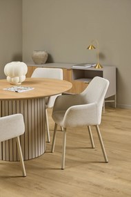 MAZZONI EXPORT VERA Bej (material Apia 453) / cadru bej - SCAUN MODERN ADÂNC TAPIȚAT DIN CHENILLE PENTRU SALON/LIVING LOFT