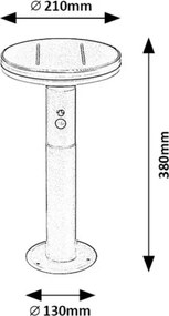 Stalp LED solar cu senzor iluminat exterior IP44 Alaska