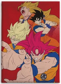 Dragon Ball Hues of Power pătură din fleece coral 110x150cm