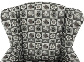 Fotoliu cu taburet, material textil in stilul patchwork N1, ASTRID