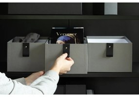 Cutii de depozitare gri 3 buc. din carton 20,5x29,5x14,5 cm Aston Paper Laminate – Bigso