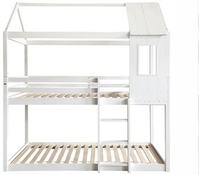 Pat supraetajat Montessori, alb, 90x200, ATRISA