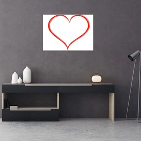 Tablou pe sticlă cu inima (70x50 cm)