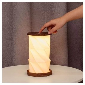 Decorațiune luminoasă în culoare naturală închisă cu USB ø 12 cm Twist Hexagon – Gingko
