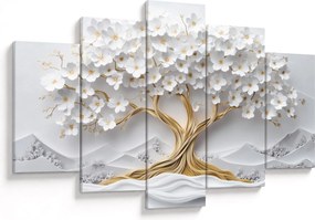 Tablou – Arborele vieții 3D plin de flori (150x105 cm)