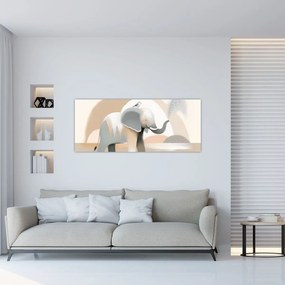 Tablou - Elefant în culori pastel (120x50 cm)