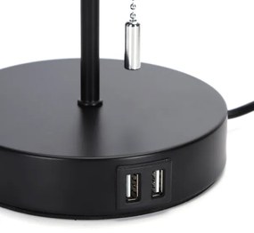Lampă de masă cu USB Aigostar 1xE27/40W/230V negru