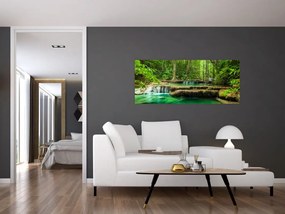 Tablou - Cascada Erawan din Kanchanaburi, Thailanda (120x50 cm)