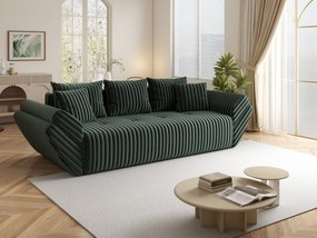 Canapea extensibilă dumonde cu ladă de depozitare si sezut confortabil din spuma high-density, Berlin Ambience Green 250x100 cm