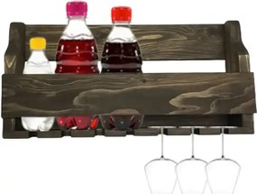 Suport vin din lemn,seria wood,Homs ,60 x 12 x 25 cm ,700053