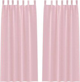vidaXL Perdele Opaque cu Inel 2 pcs Roz bebe 225 x 140 cm Poliester