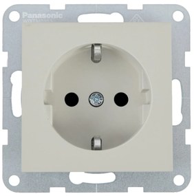 Priza simpla cu impamantare 16A, IP20, Sandstone, Panasonic Karre Plus 55 Soft Touch