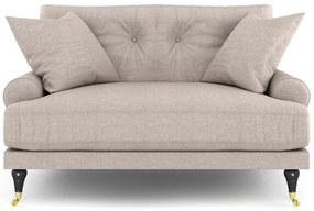 Canapea Seattle E107Numărul de locuri: 2, Beige, 142x100x87cm, Tapiterie, Picioare: Role, Metal, Lemn
