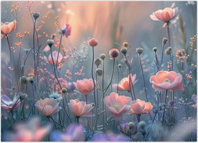 Tablou - Flori în culori pastelate (70x50 cm)