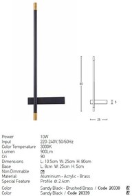 Aplica de perete LED design liniar ambiental Wall Lamp negru