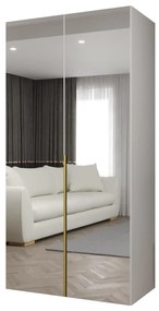 Dulap de haine 100 cm Alice 3 (alb + Auriu). 1126205