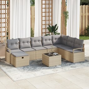 Set de Canapea Modulară de Grădină vidaXL cu Perne Bej Ratan Sintetic