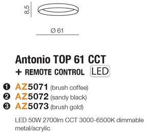Lustra LED cu telecomanda design circular ANTONIO TOP 61 CCT CO