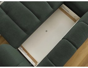 Colțar verde extensibil/cu spațiu de depozitare (cu colț pe partea stângă/cu șezlong) Fuji – Bobochic Paris