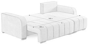 Coltar Extensibil 3 locuri Armando, cu ladă de depozitare, Verde - Gri, 240 x 147 x 85 cm