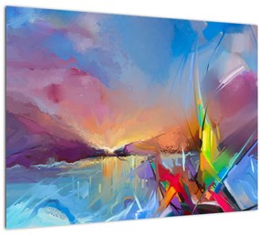 Tablou pe sticlă - Apus de soare (70x50 cm)