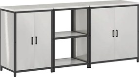 vidaXL Set de depozitare pentru bucătărie cu raft 3 pcs Argintiu