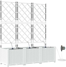 vidaXL Vază pentru Grădină 3 pcs Alb Oțel