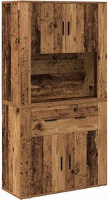 vidaXL Highboard cu sertar Lemn vechi 80 x 33 x 150 cm Lemn compozit