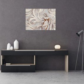 Tablou pe sticlă - Zeița motiv floral (70x50 cm)