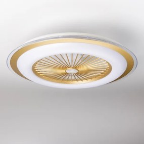 Plafonieră LED dimabilă cu ventilator Brilagi RONDA LED/48W/230V auriu + telecomandă