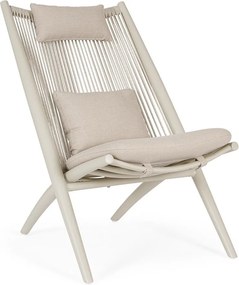 Fotoliu de grădină bej din metal Aloha – Bizzotto