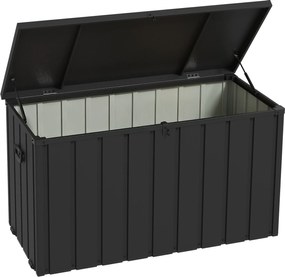 Outsunny Cutie de Depozitare pentru Exterior 450L cu Roți, Organizator din Oțel, Maro | Aosom Romania