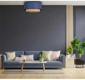 Plafonieră Duolla BOHO 1xE27/15W/230V d. 45 cm albastru/ratan