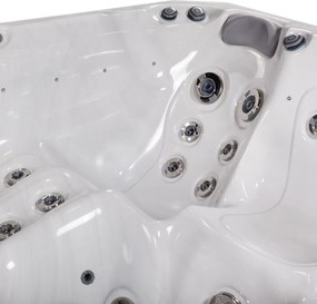 Minipiscina Malaga Life Deluxe alb lucios, Wellis, sistem stereo myMusic, 6 locuri, 218   218 cm