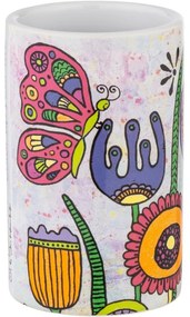 Pahar de baie ceramic pentru periuță de dinți Wenko Wenko Rollin'Art Full Bloom