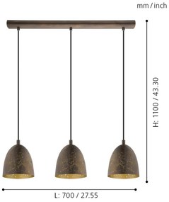 Eglo 49871 - Pendul SAFI 3xE27/60W
