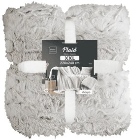 Pătură grej din blană artificială 220x240 cm Alaska – douceur d'intérieur