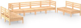 vidaXL Set mobilier de grădină, 8 piese, lemn masiv de pin