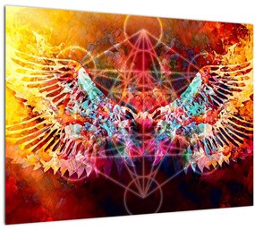 Tablou - Merkaba cu aripi, abstracție (70x50 cm)
