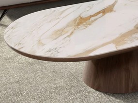 Masuta cu blat din marmura portelanata Walnut 160x80cm