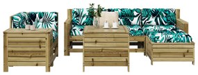 3250511 vidaXL Set canapea de grădină, 7 piese, lemn de pin tratat
